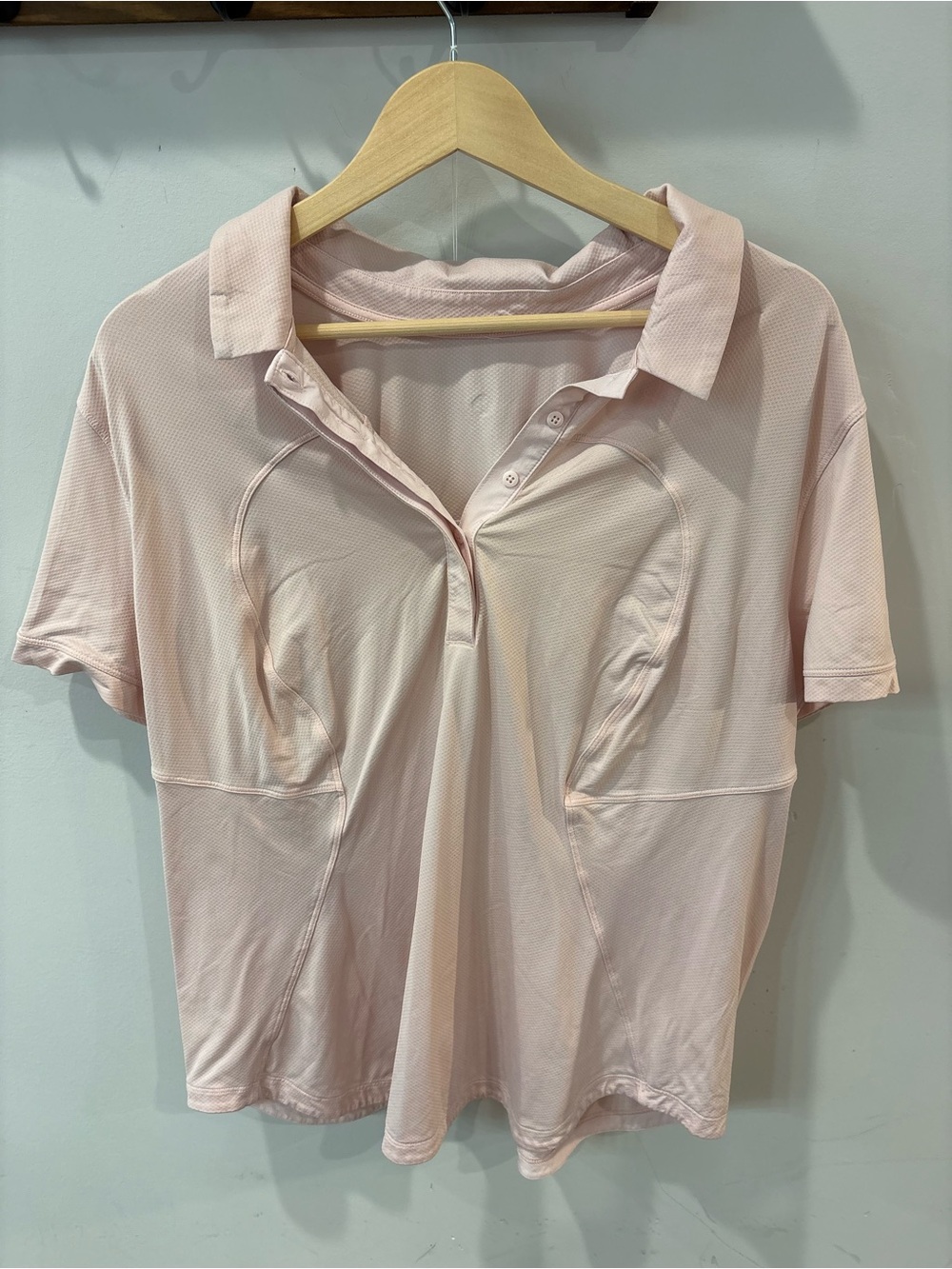 lululemon athletica Light Pink Button-Down Polo Top